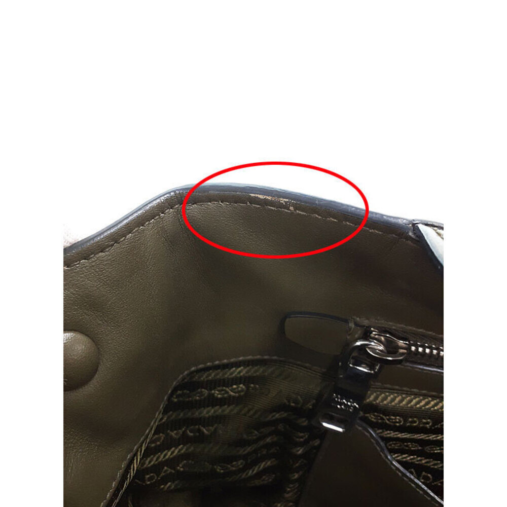 Prada Soft Calf Leather Argilla Tote olive green - Picture 4 of 9